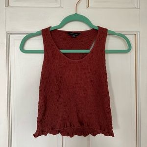 American Eagle Mauve Ruched Crop Racerback Tank